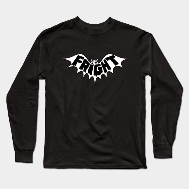 Black & White Fright Negative Bat Long Sleeve T-Shirt by BlackAndWhiteFright